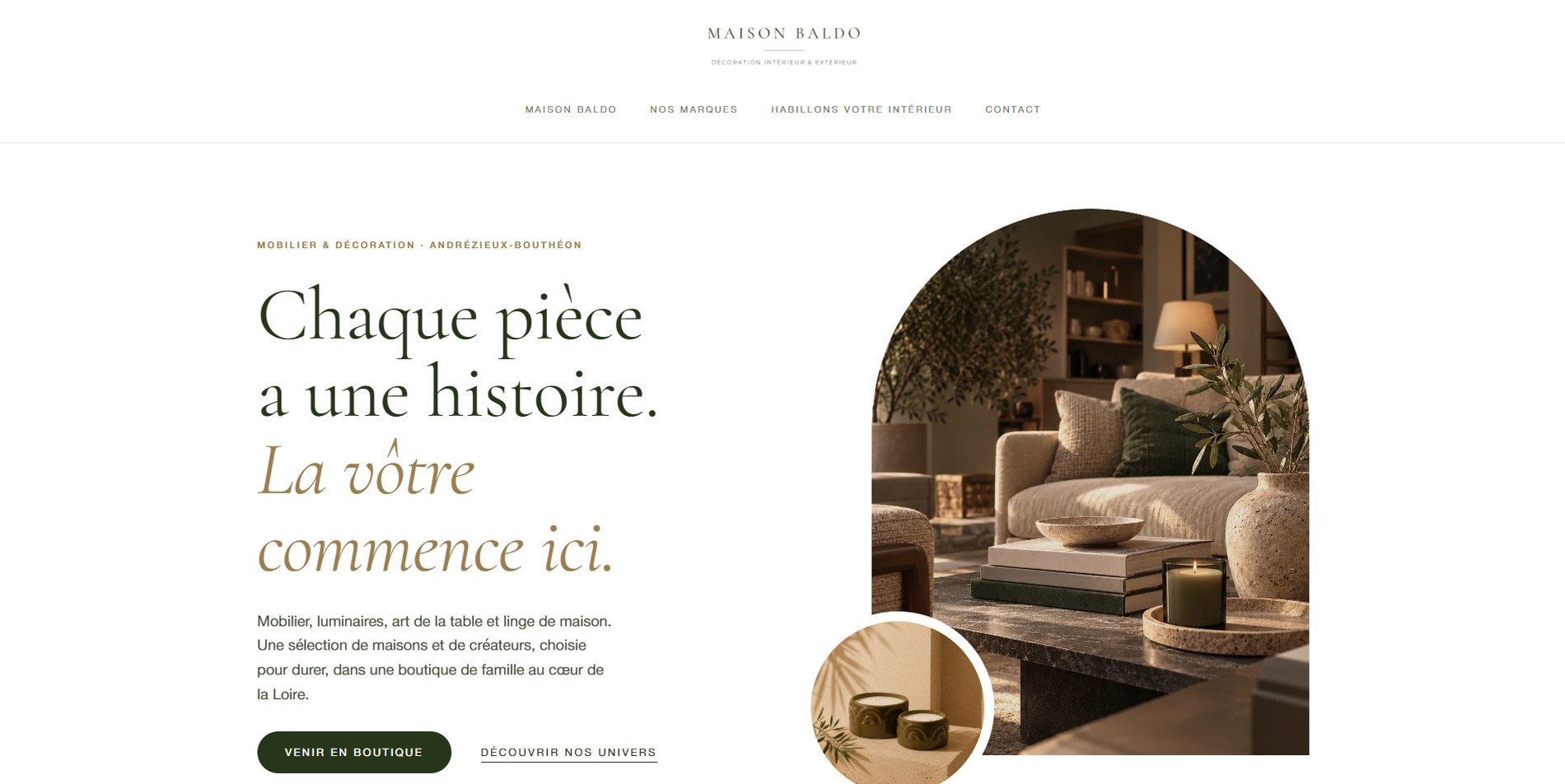 Page d'accueil du site Maison Baldo