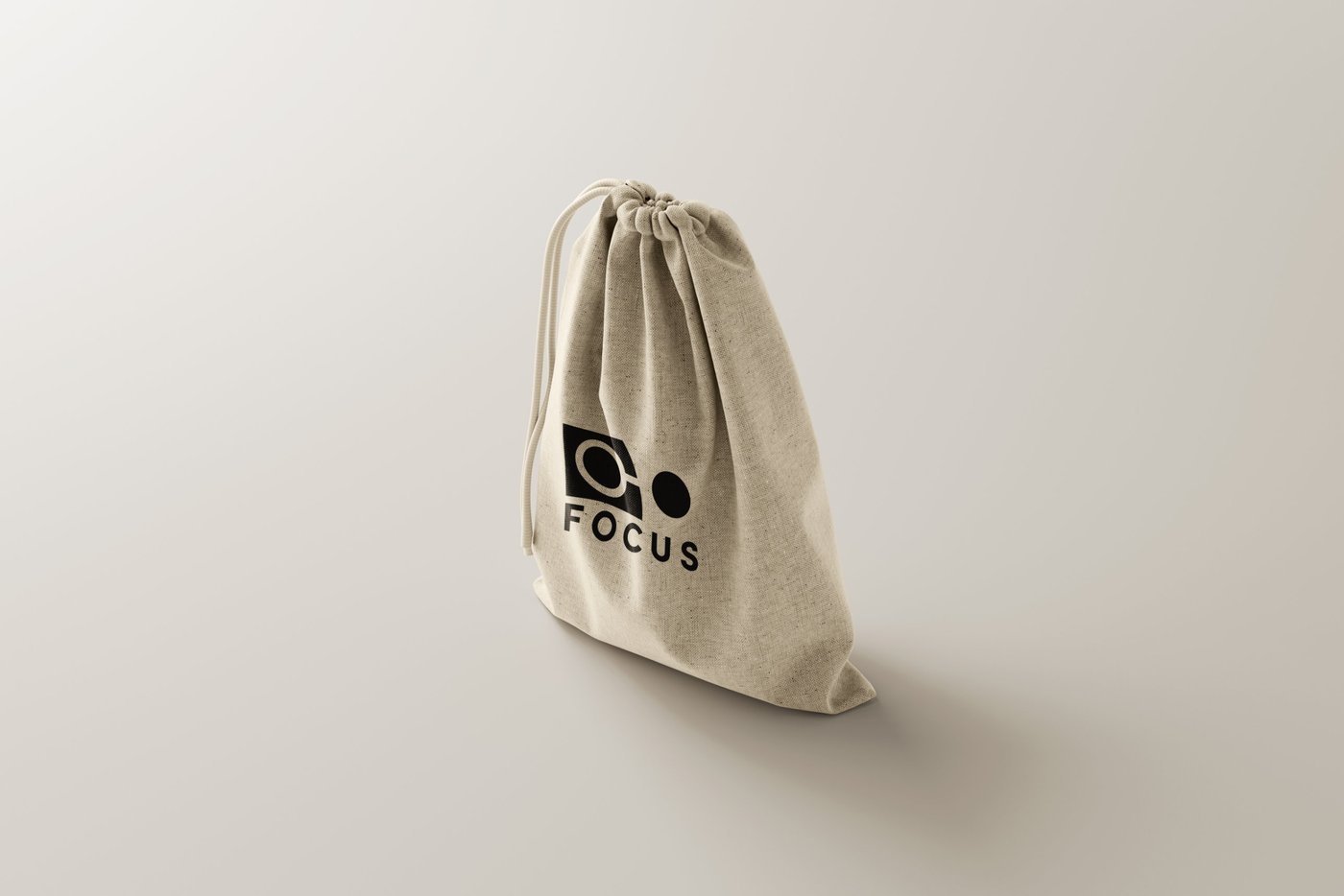 Pochon en lin au logo Focus, opticien