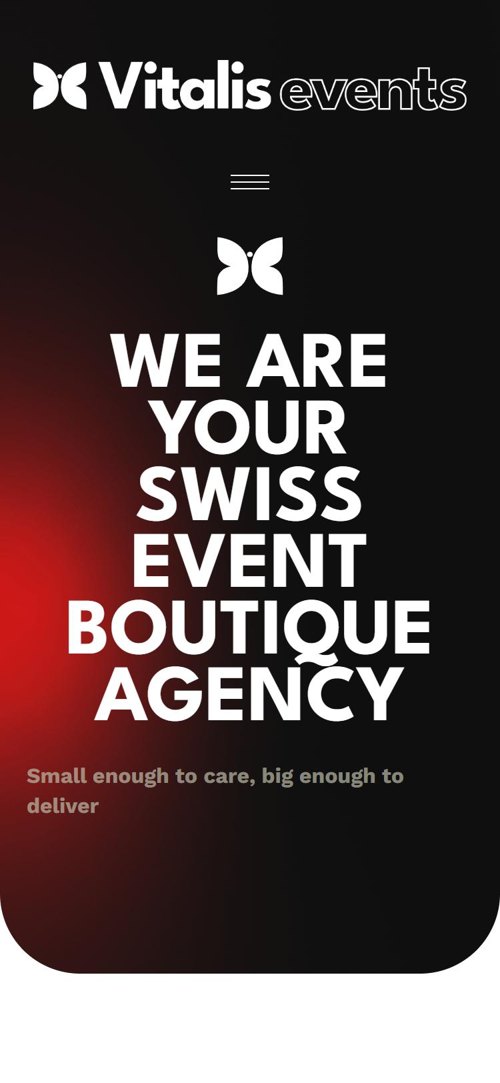 Version mobile du site Vitalis Events